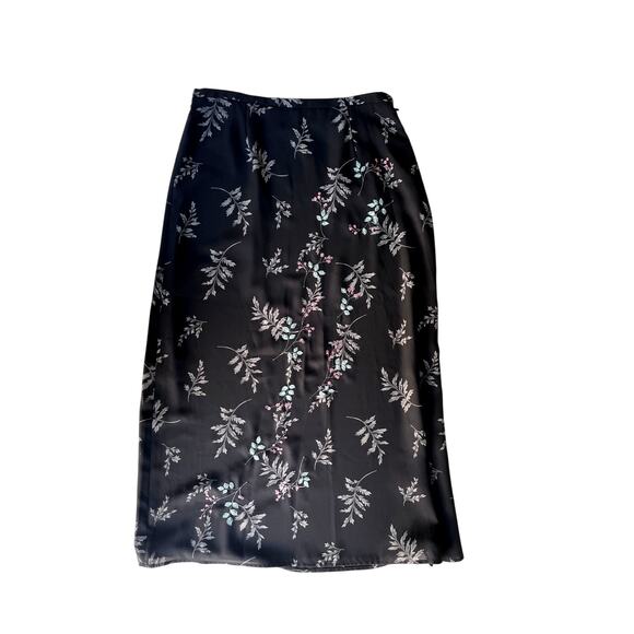EMMA JAMES MAXI SKIRT, SIZE 12, BLACK FLORAL - Picture 1 of 3
